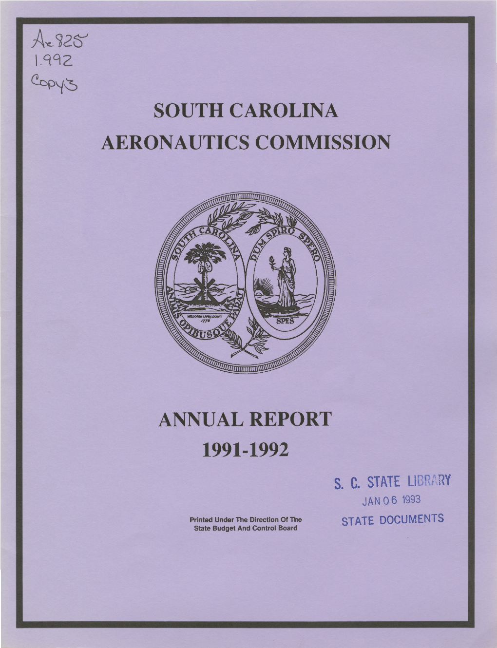 South Carolina Aeronautics Commission Annual Report