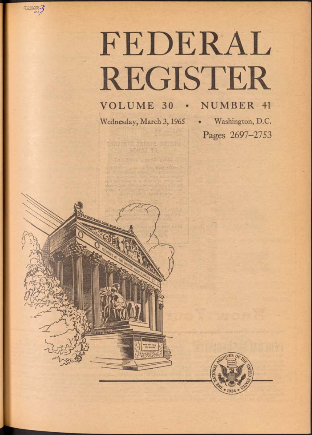 Federal Register Volume 30 • Number 41