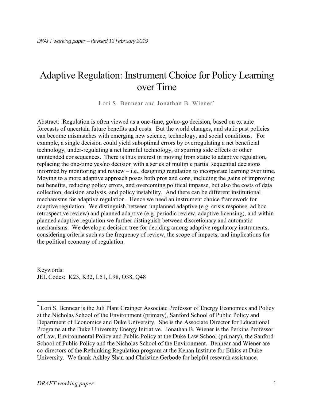 Adaptive Regulation: Instrument Choice for Policy Learning Over Time