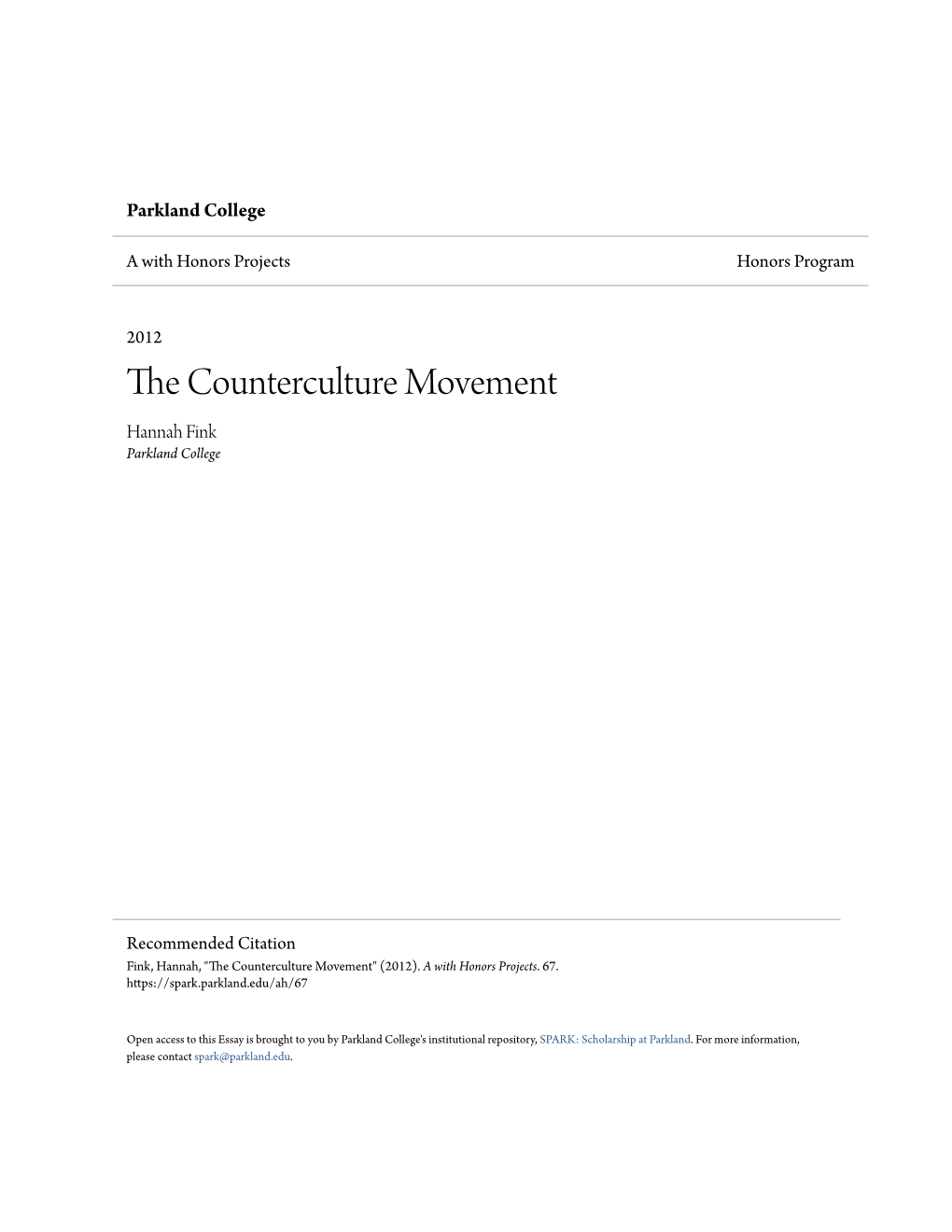 The Counterculture Movement