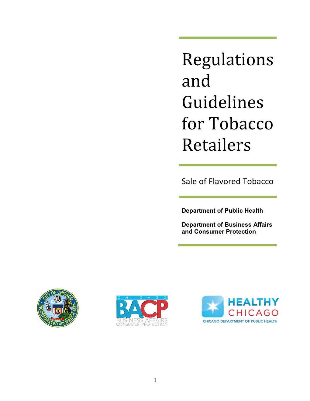 Regulations and Guidelines for Tobacco Retailers