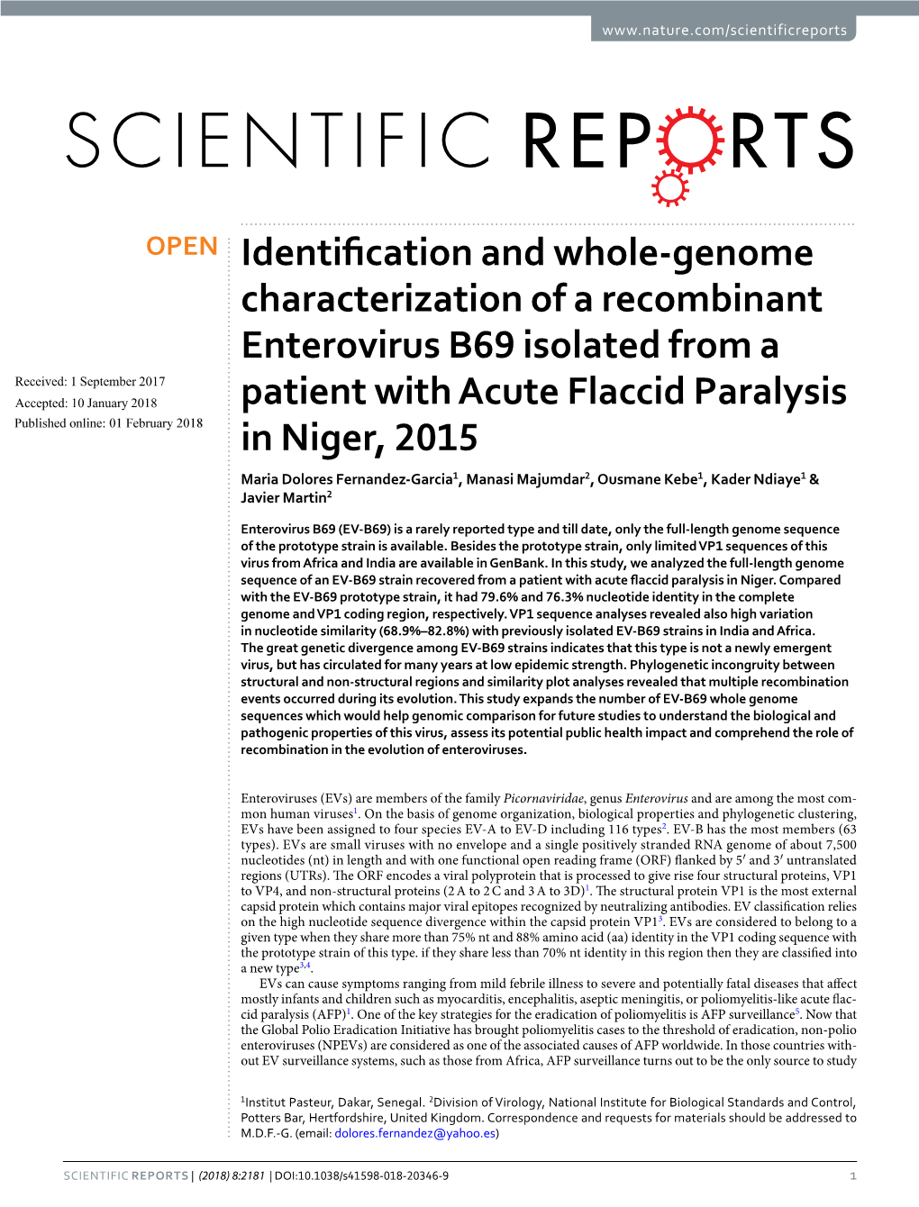 Identification and Whole-Genome Characterization of a Recombinant