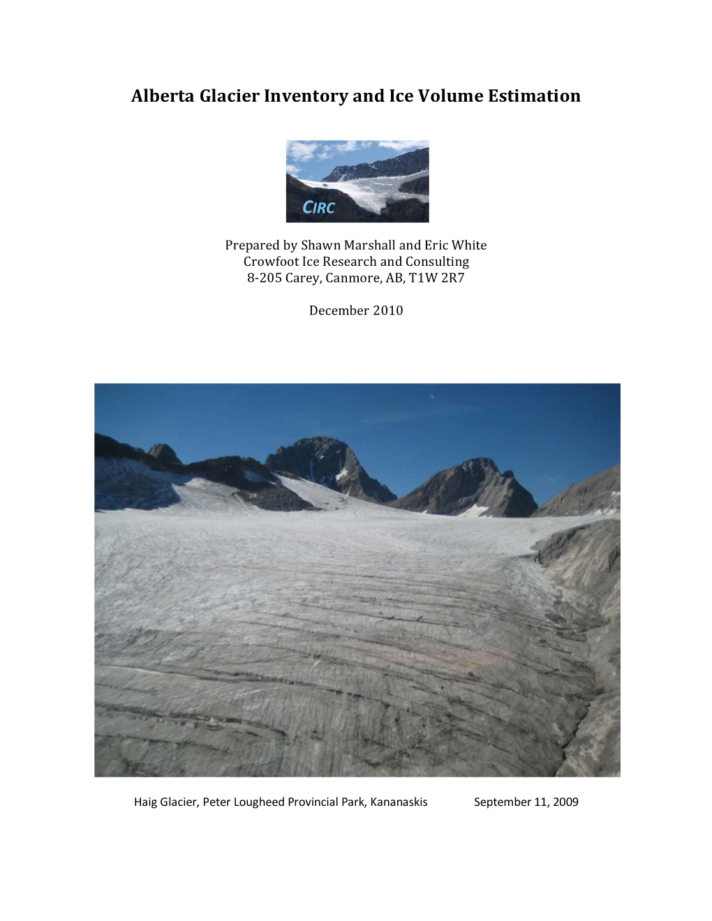Alberta Glacier Inventory and Ice Volume Estimation