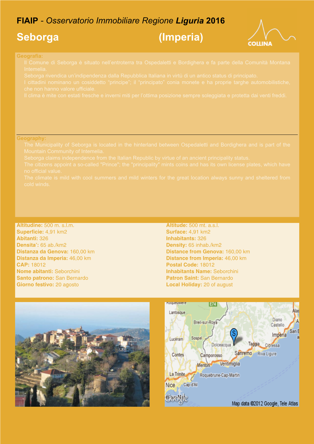 FIAIP - Osservatorio Immobiliare Regione Liguria 2016 Seborga (Imperia)