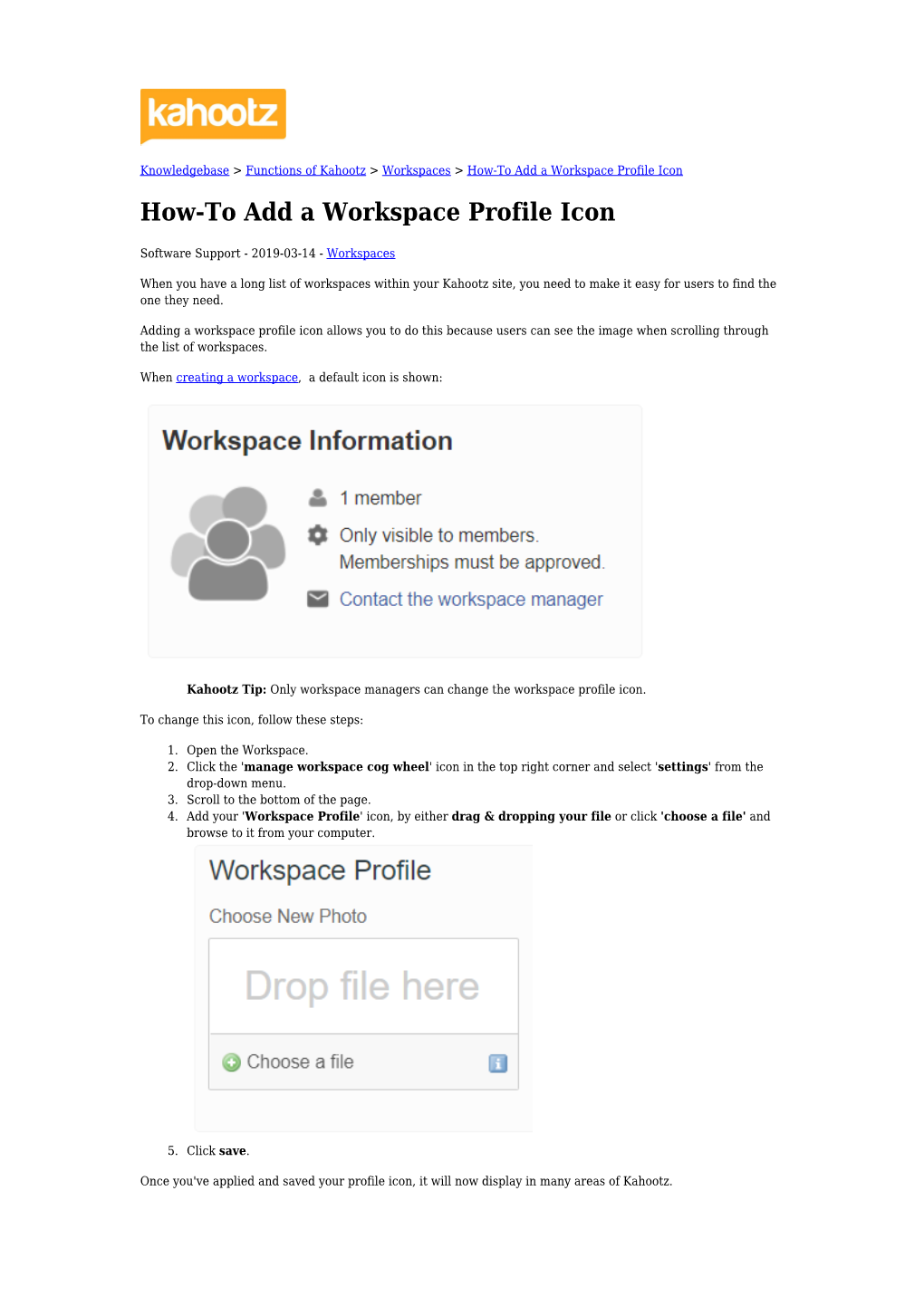 How-To Add a Workspace Profile Icon How-To Add a Workspace Profile Icon