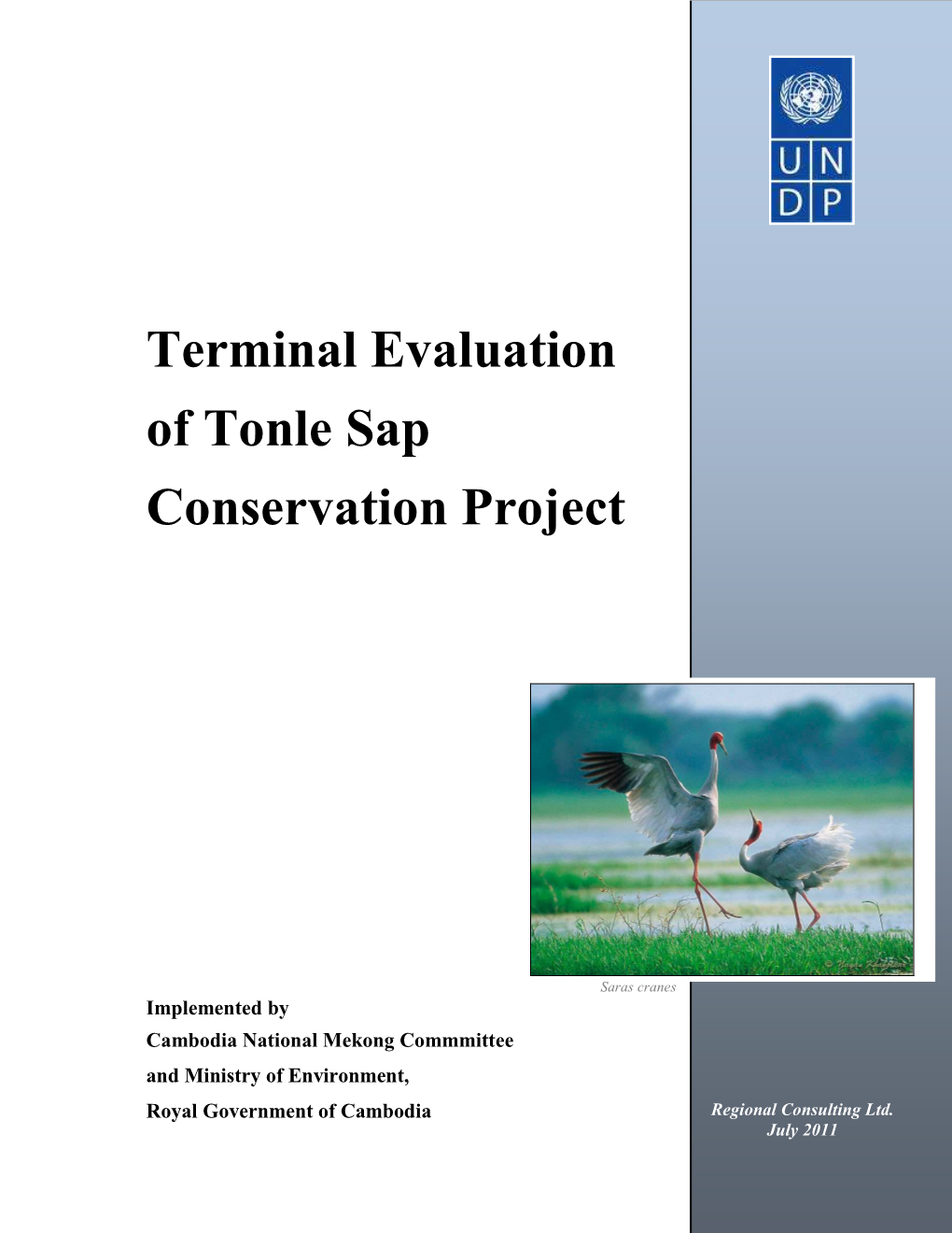 Terminal Evaluation of Tonle Sap Conservation Project