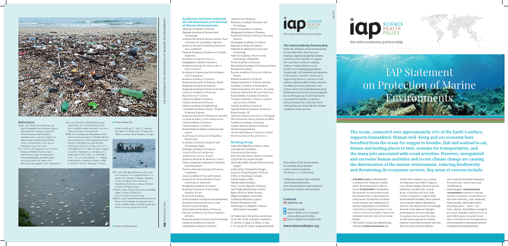 IAP Statement on Protection of Marine Environments