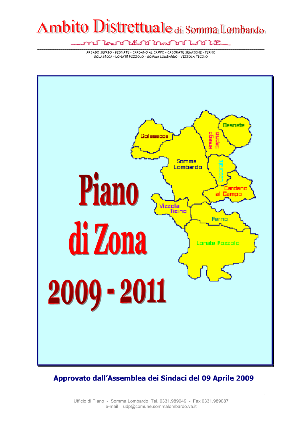 Piano Di Zona 2009-2011 Somma Lombardo