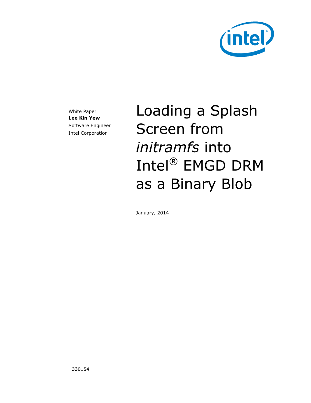 Loading a Splash Screen from Initramfs Into Intel® EMGD DRM As a Binary Blob