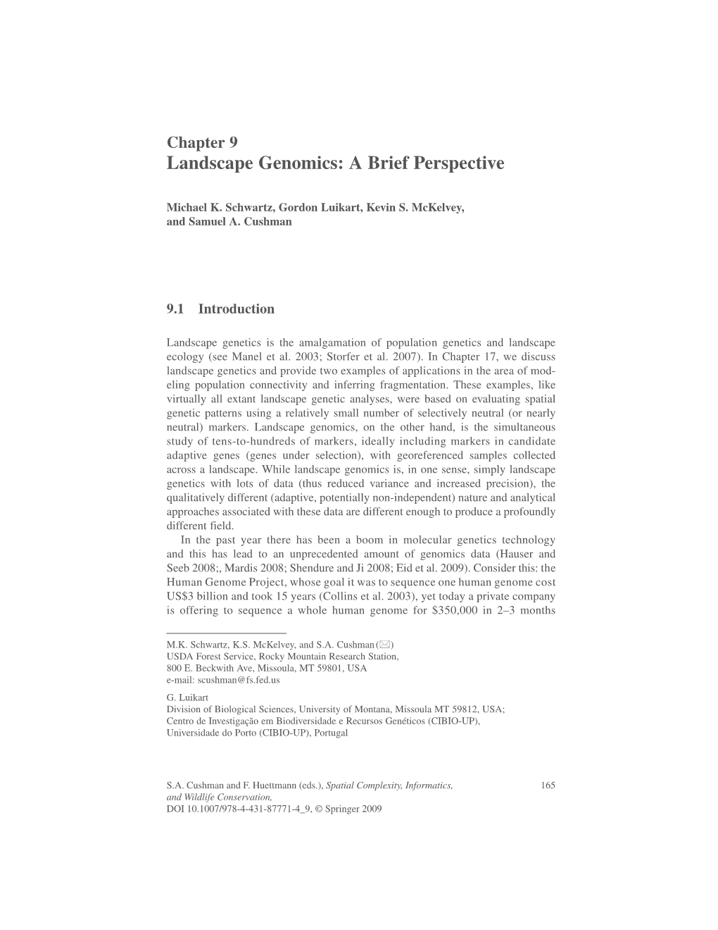 Landscape Genomics: a Brief Perspective