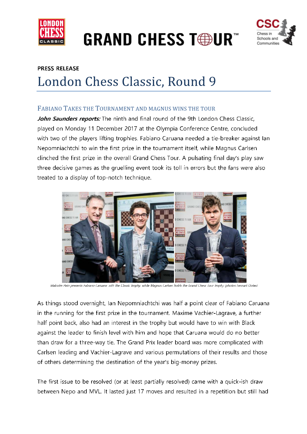 London Chess Classic, Round 9