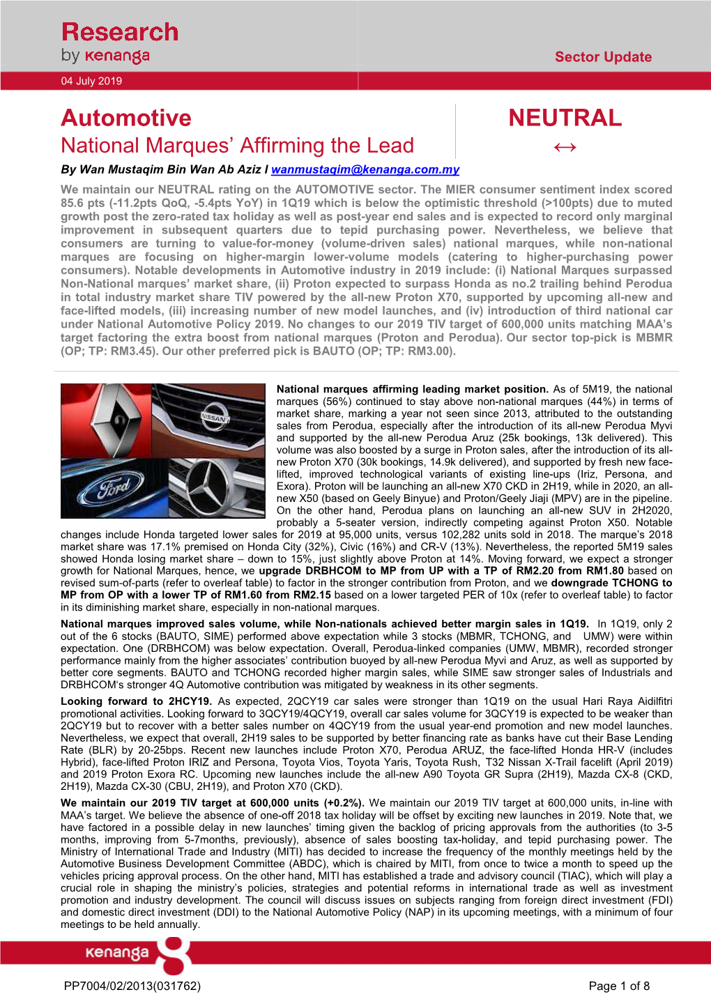 Automotive-190704-3Q19 Strategy