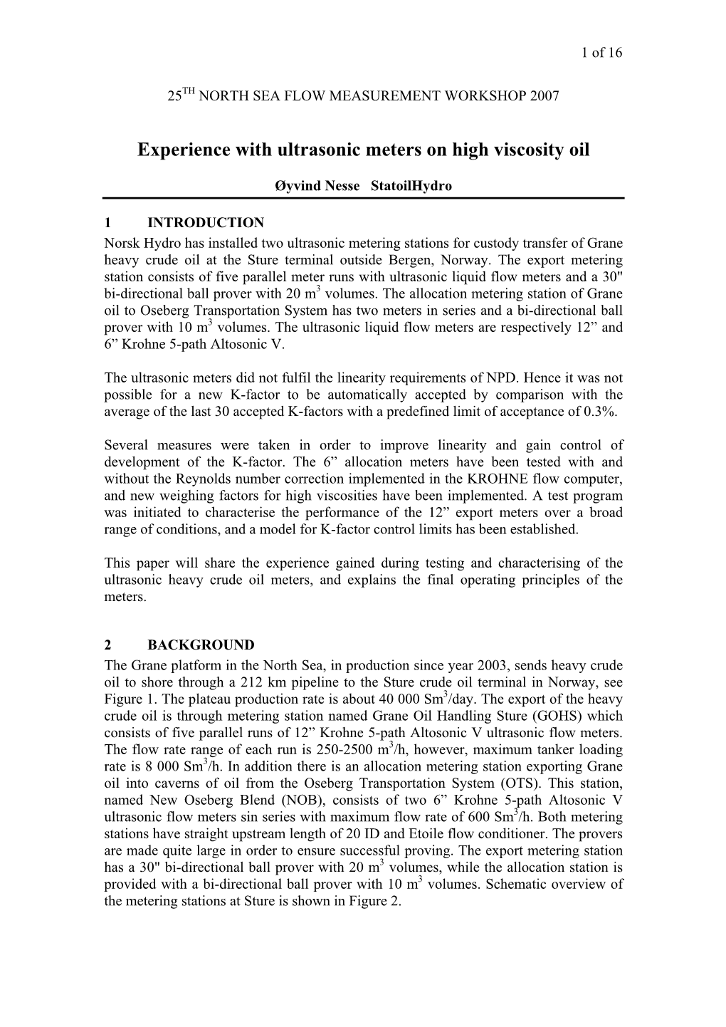 2007 16 Experience with Ultrasonic Meters on High Viscosity Oil Nesse