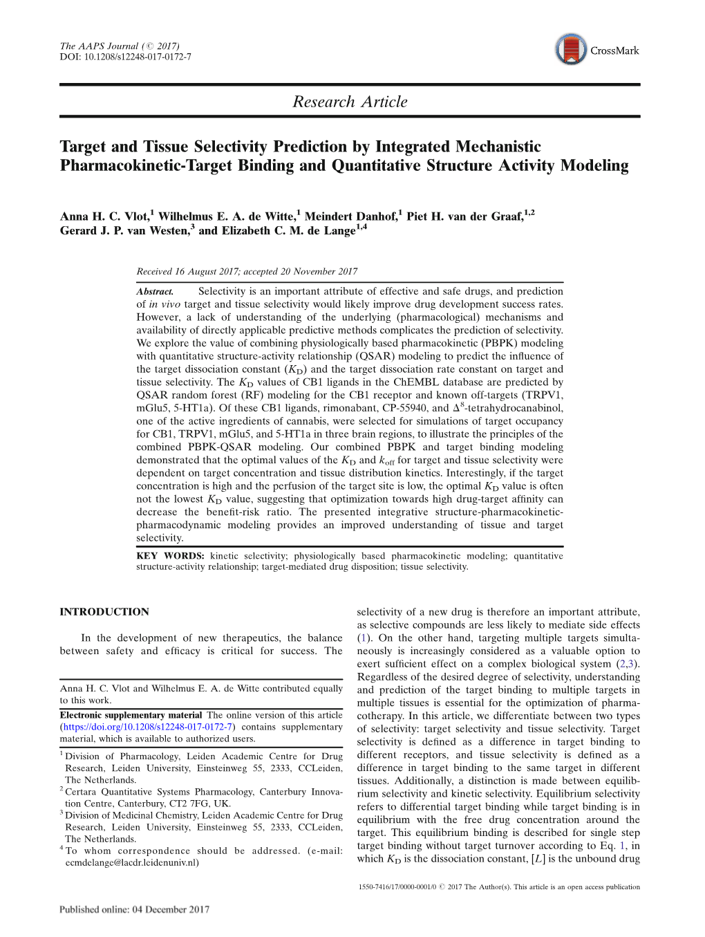 Target and Tissue Selectivity Prediction by Integrated Mechanistic Pharmacokinetic-Target Binding and Quantitative Structure Activity Modeling