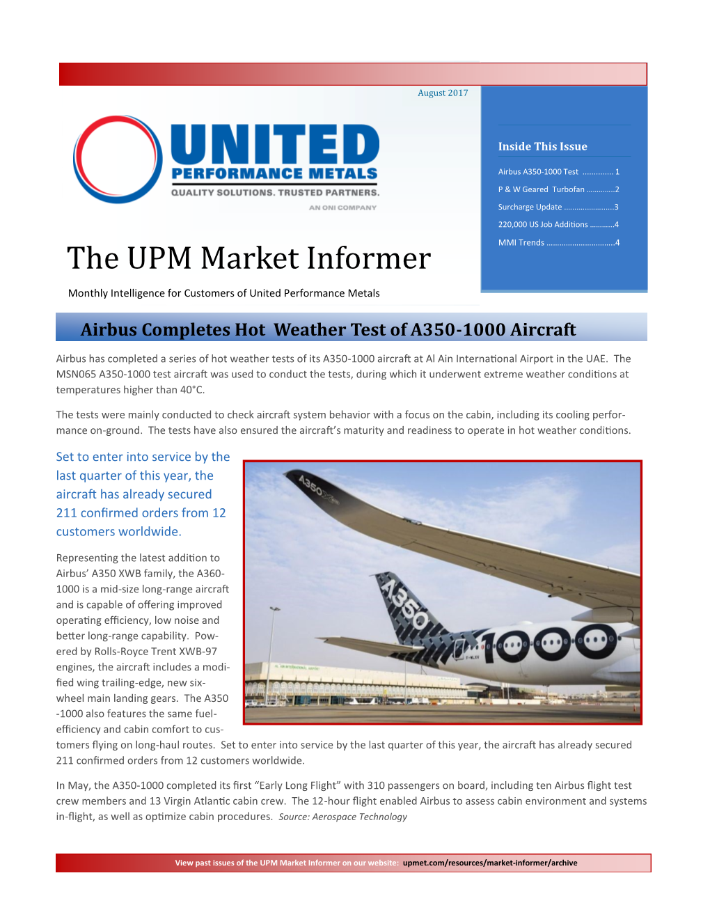 The UPM Market Informer