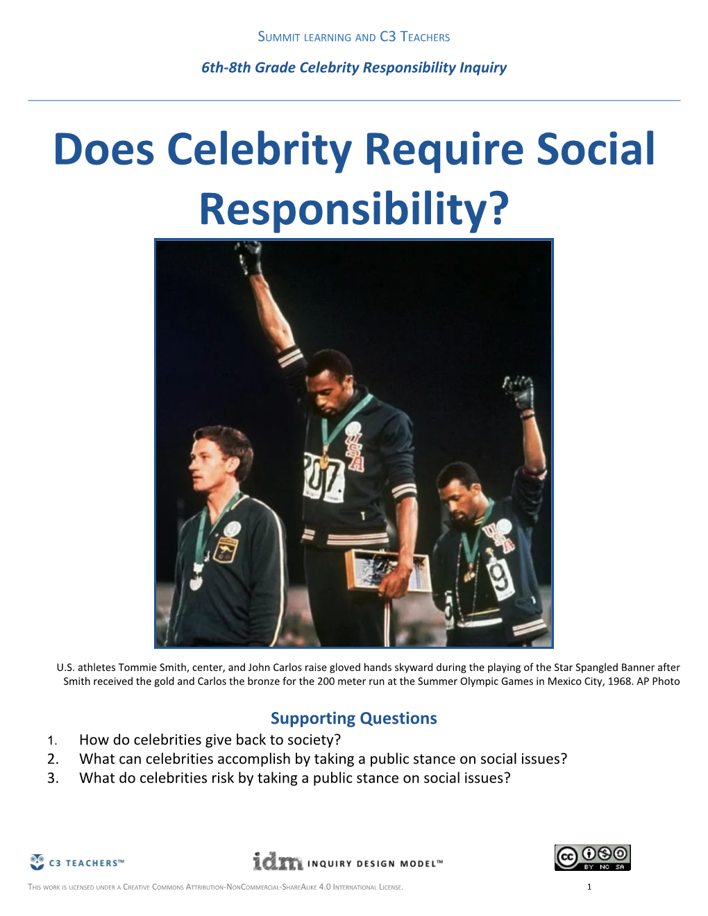 Does Celebrity Require Social Responsibility?