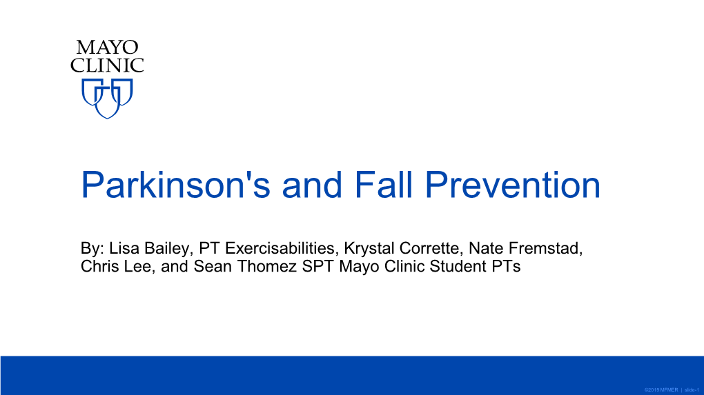 Parkinson's and Fall Prevention