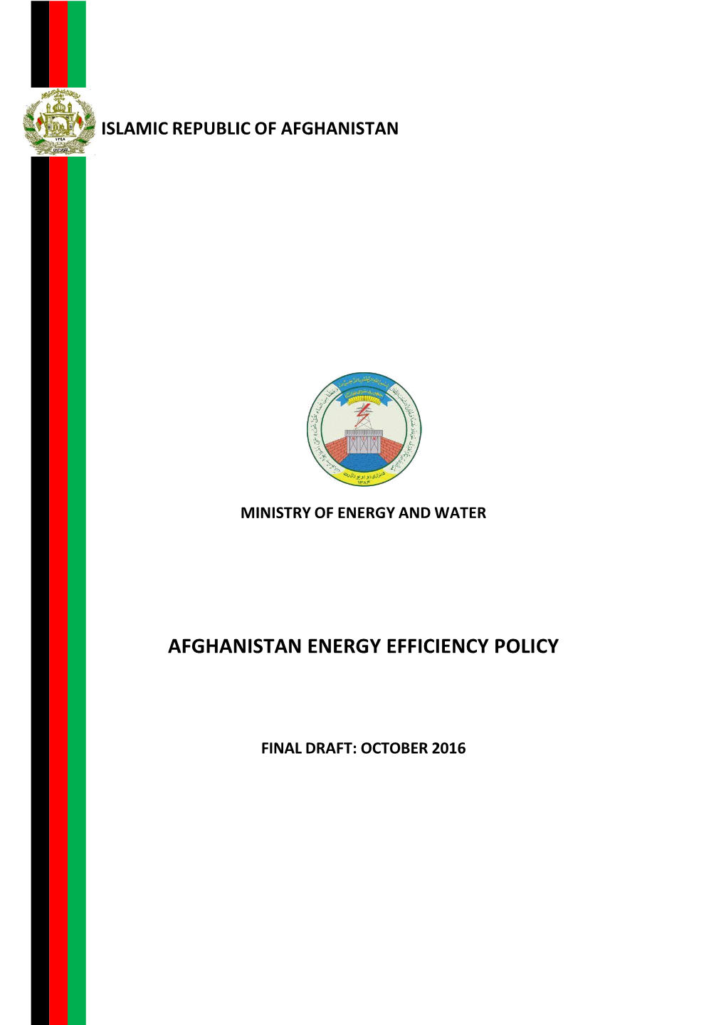 Afghanistan Energy Efficiency Policy (Draft 2016)