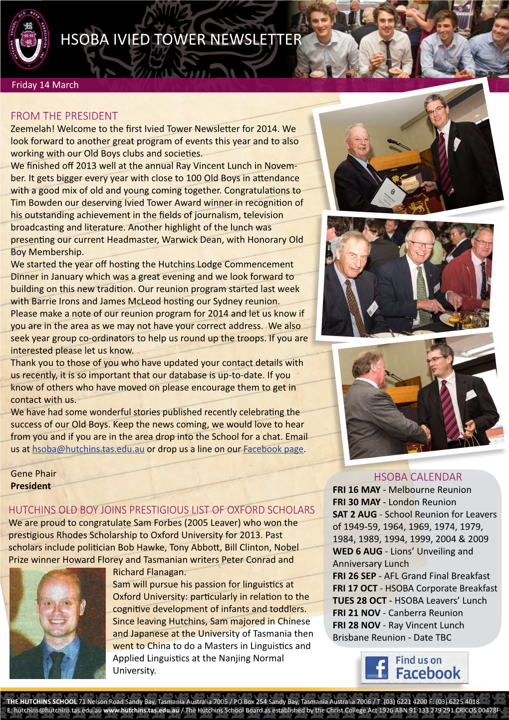 Hsoba Ivied Tower Newsletter