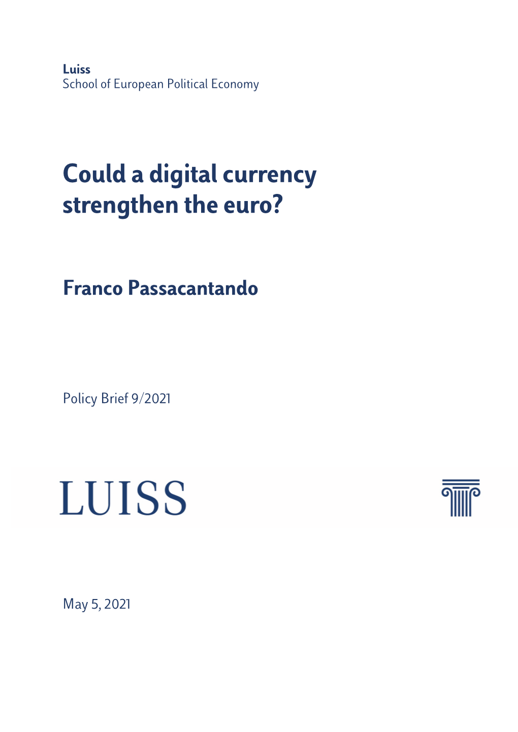 Could a Digital Currency Strengthen the Euro.Pdf