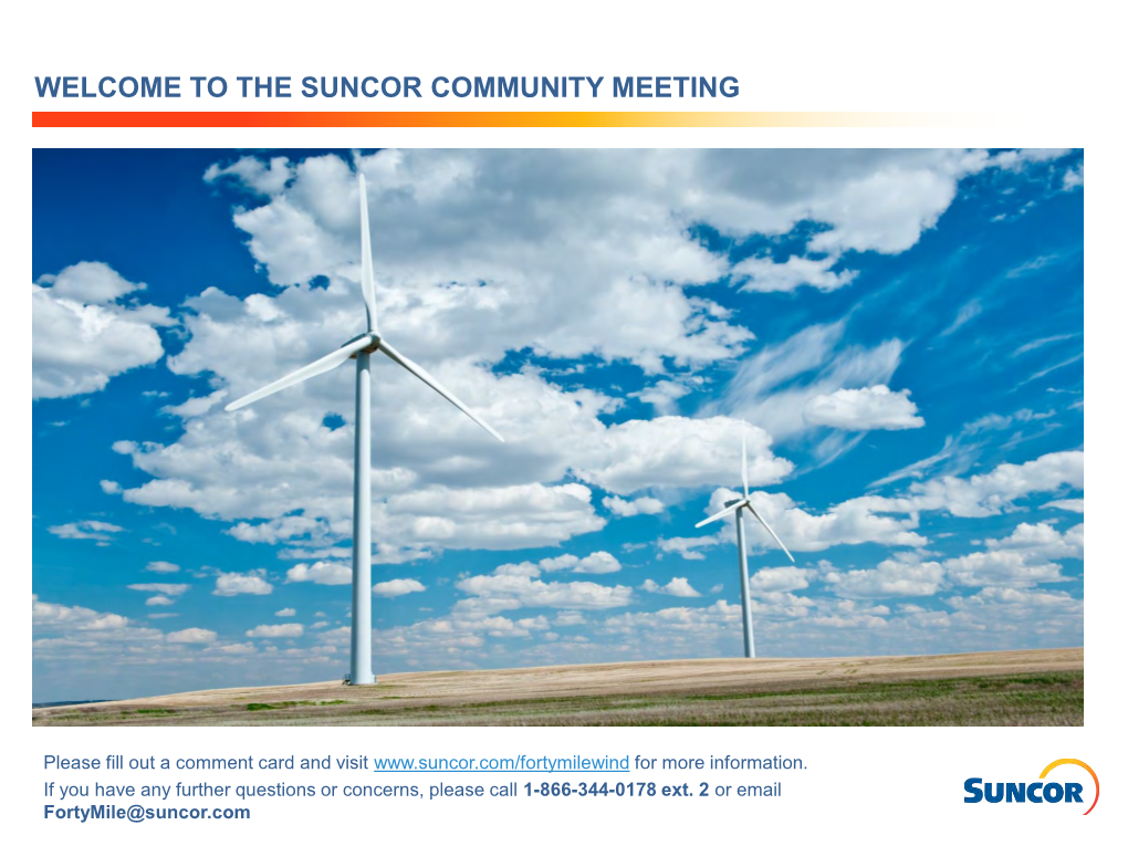 Forty Mile Wind Power Project – Welcome to the Suncor Community