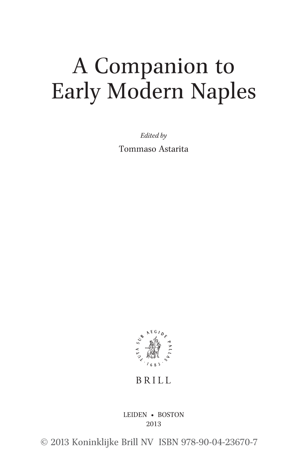 A Companion to Early Modern Naples