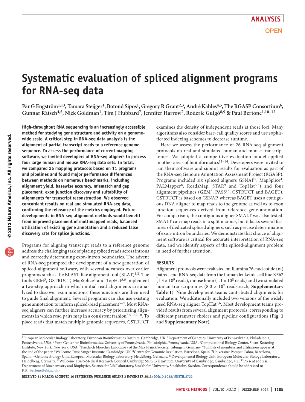 Systematic Evaluation of Spliced Alignment Programs for RNA-Seq Data