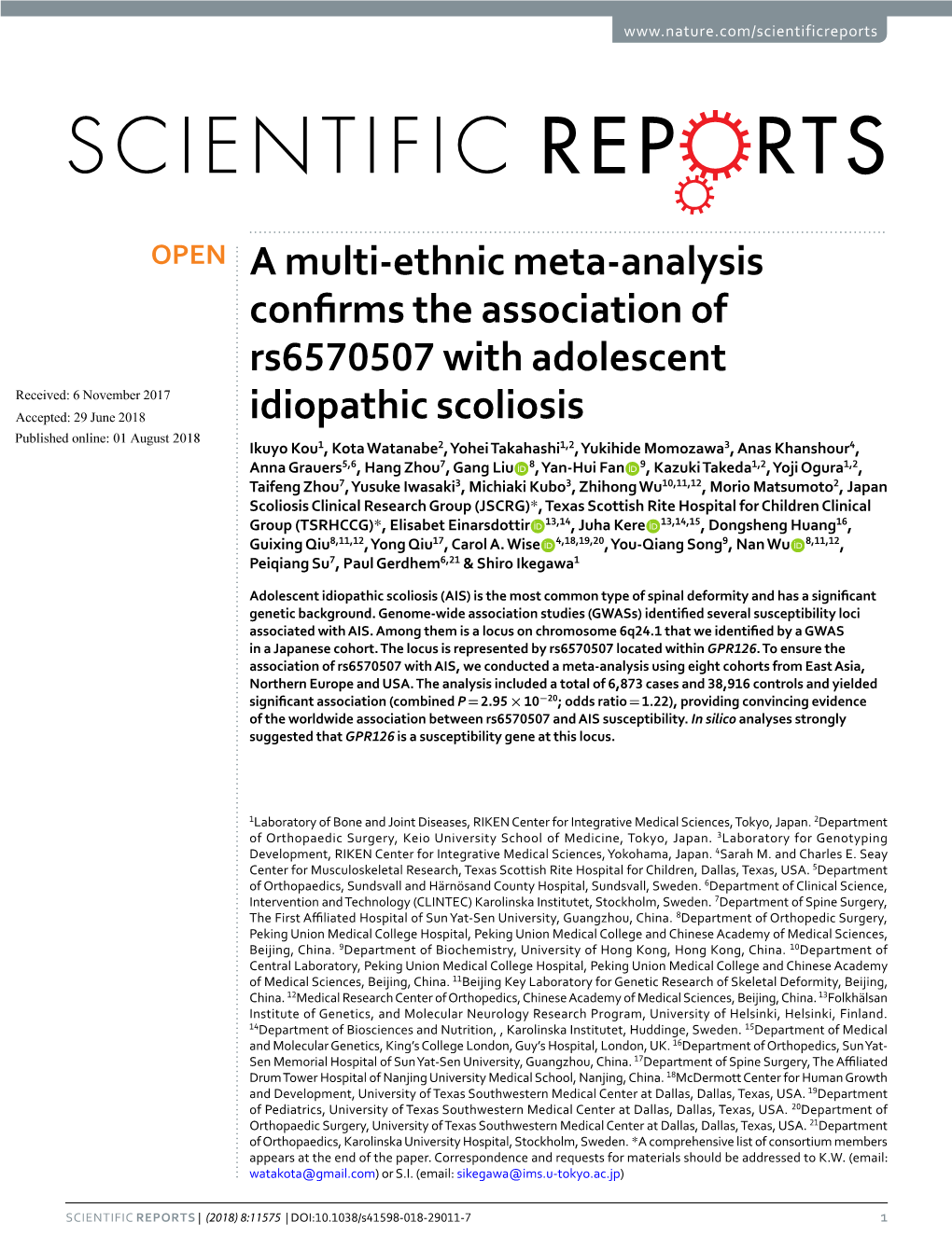A Multi-Ethnic Meta-Analysis Confirms the Association of Rs6570507 With