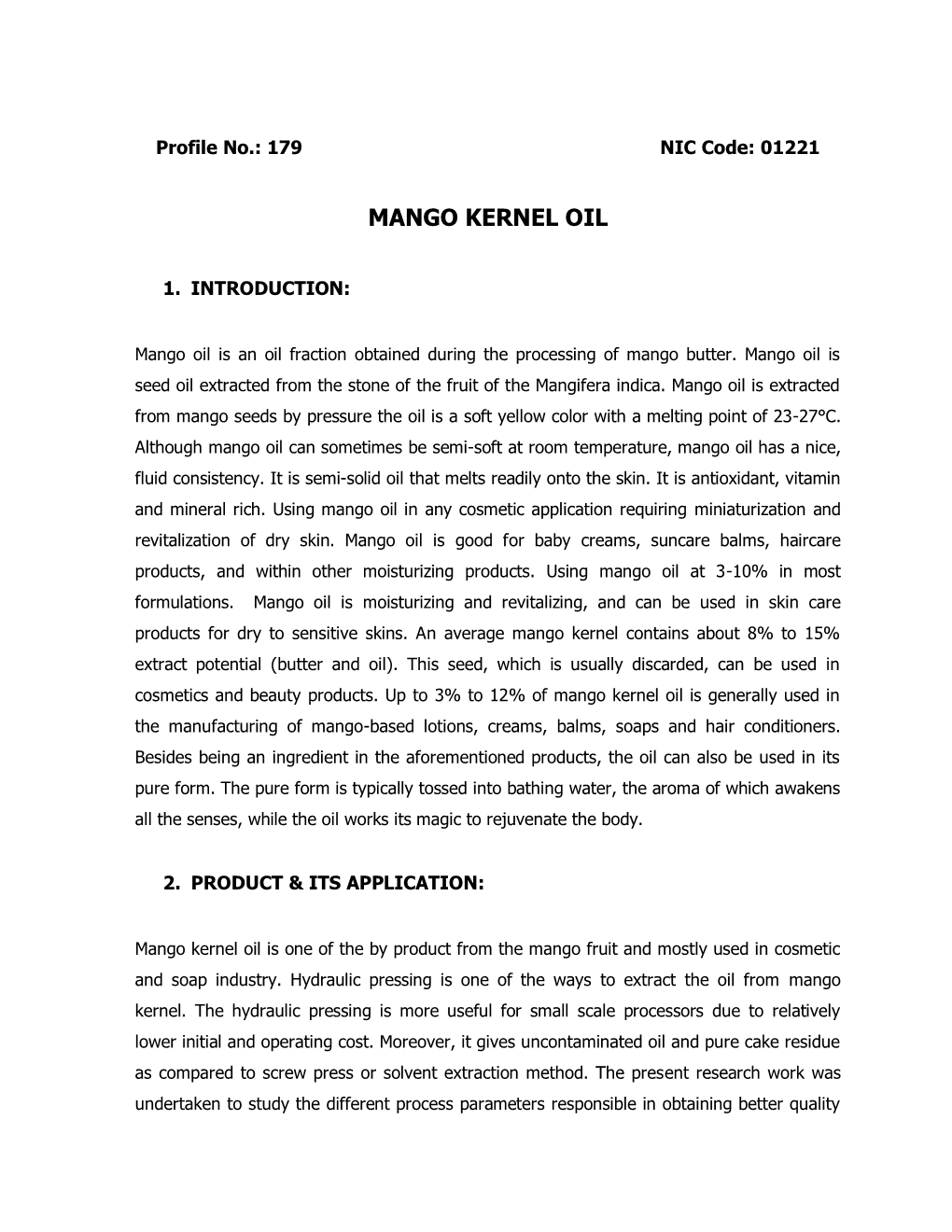 Mango Kernel Oil