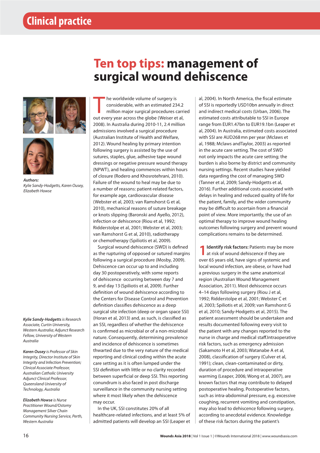 Management of Surgical Wound Dehiscence