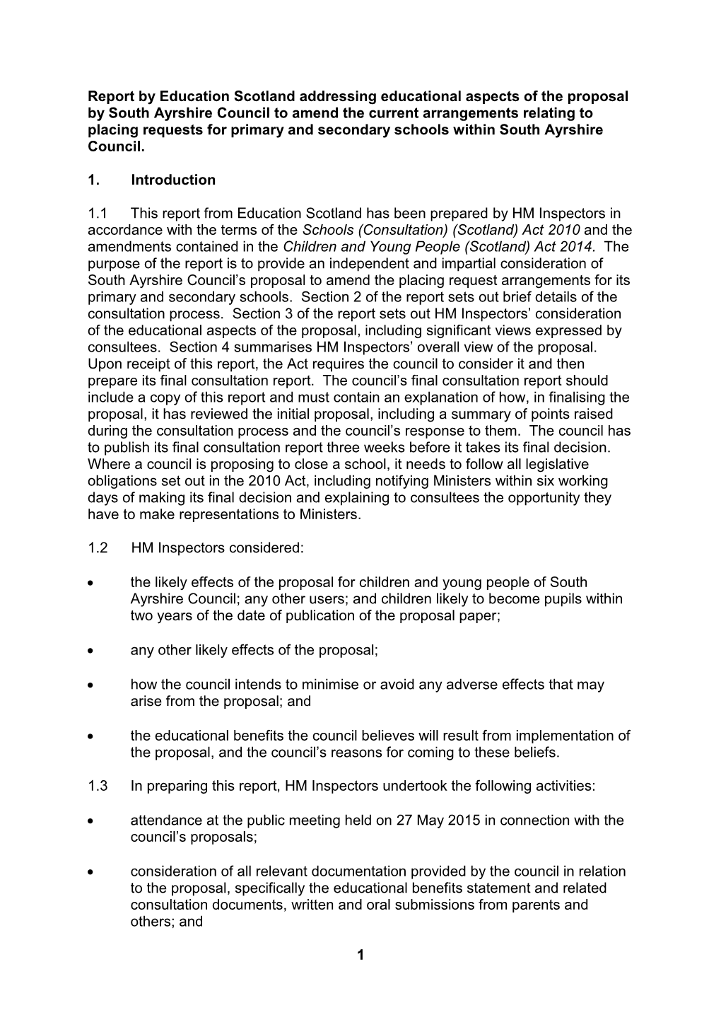 Placing Requests for Primary and Secondary Schools Within South Ayrshire Council