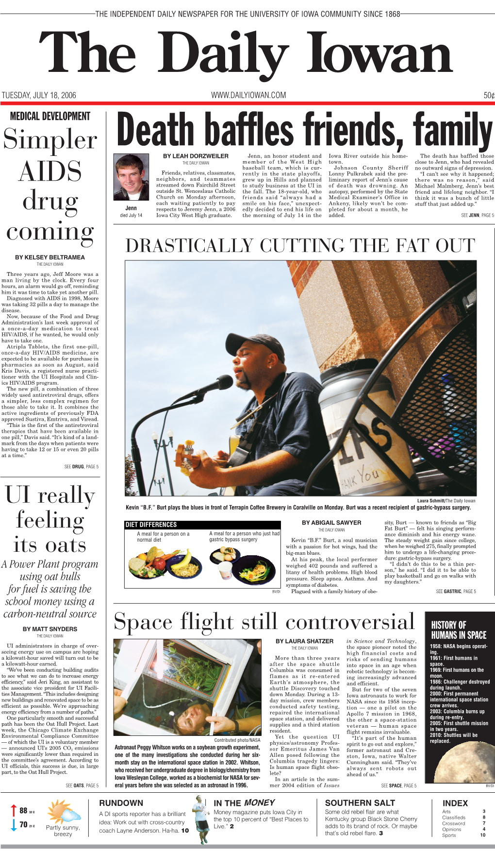 Iowa City, Iowa - Tuesday, July 18, 2006 NEWS