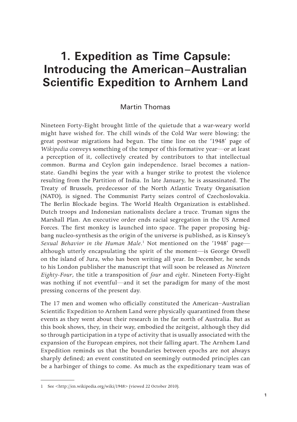 Introducing the American–Australian Scientific Expedition to Arnhem Land