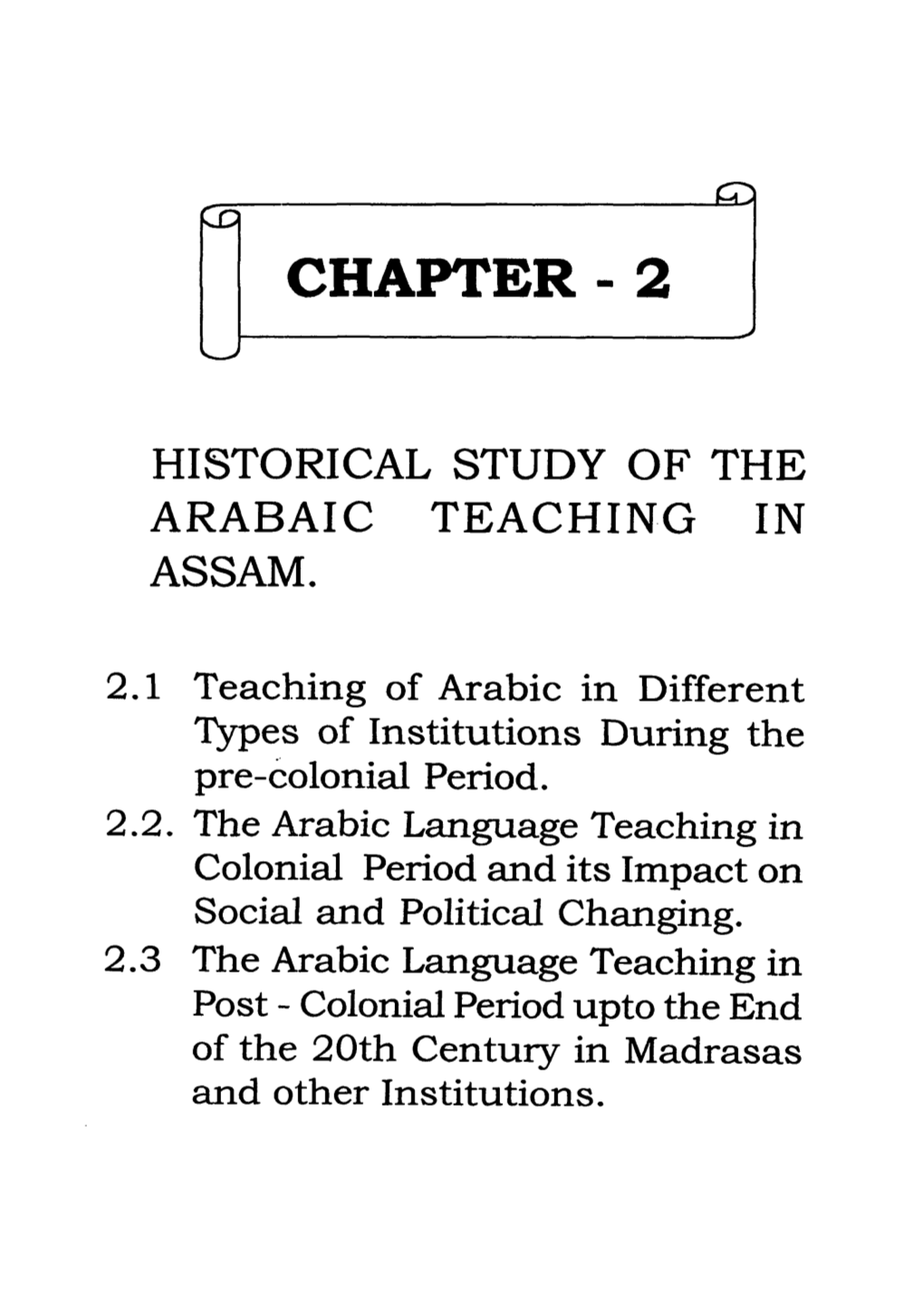 Historical Study of the Arabaic Teaching in Assam