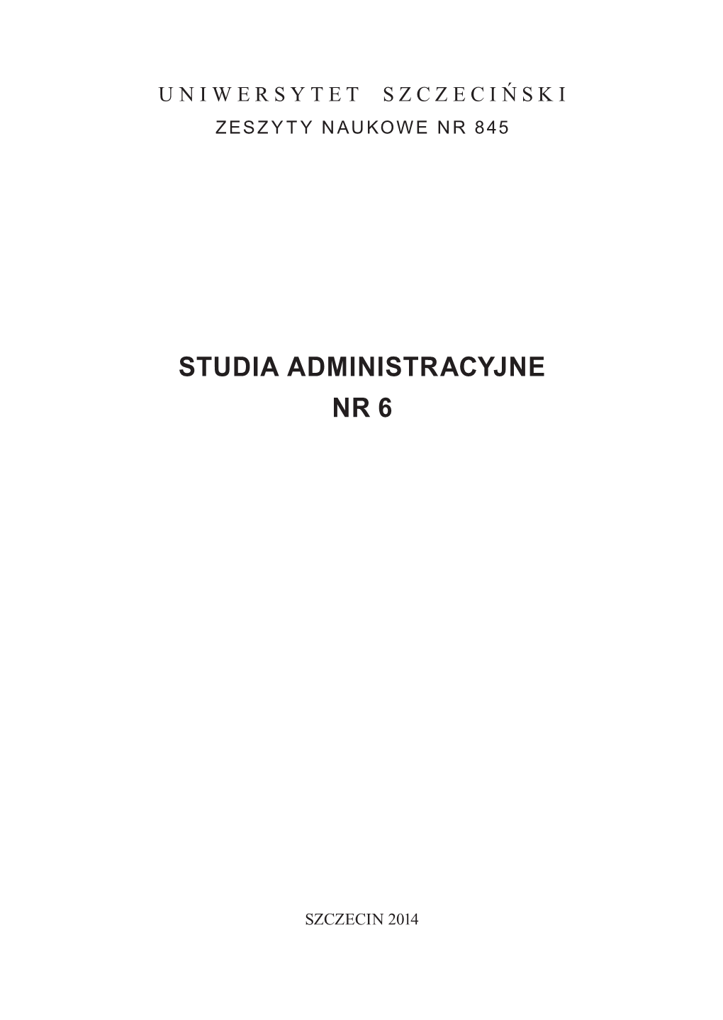 Studia Administracyjne Nr 6