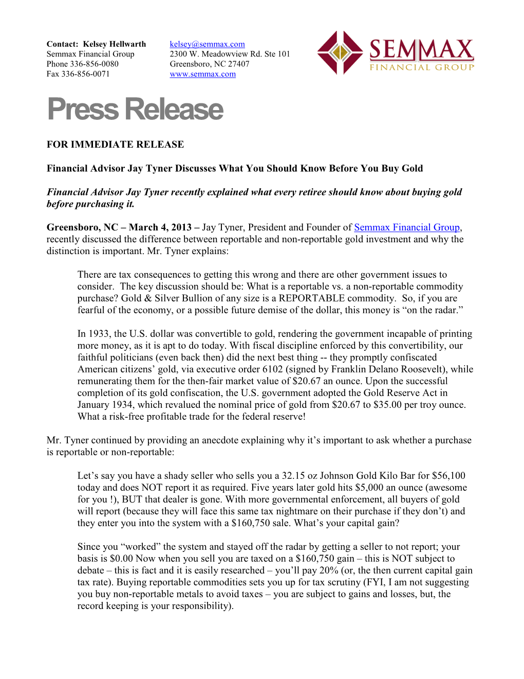 Press Release