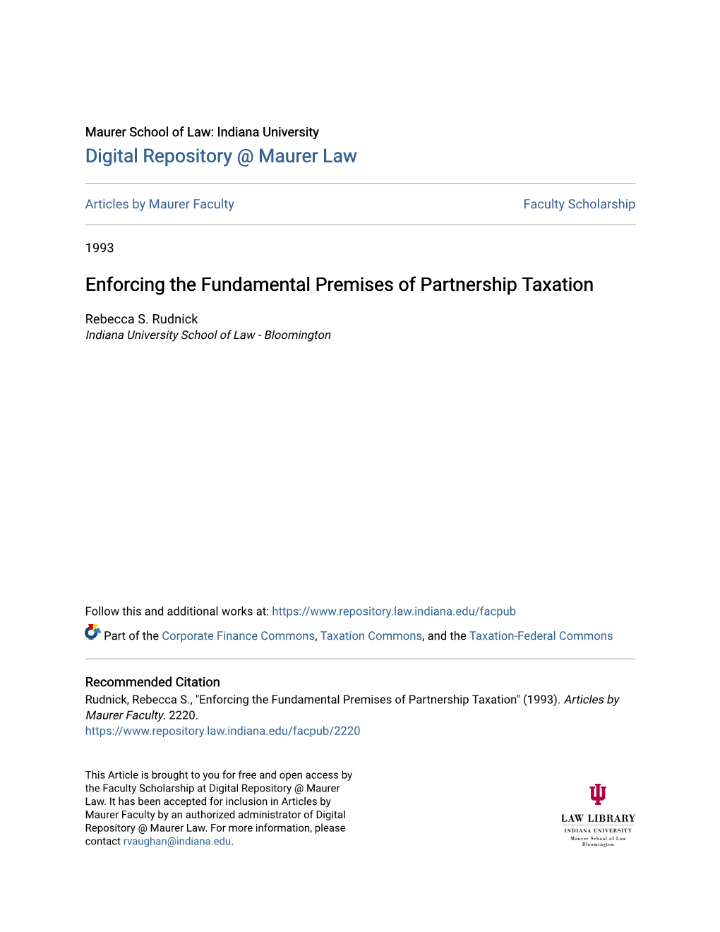 Enforcing the Fundamental Premises of Partnership Taxation