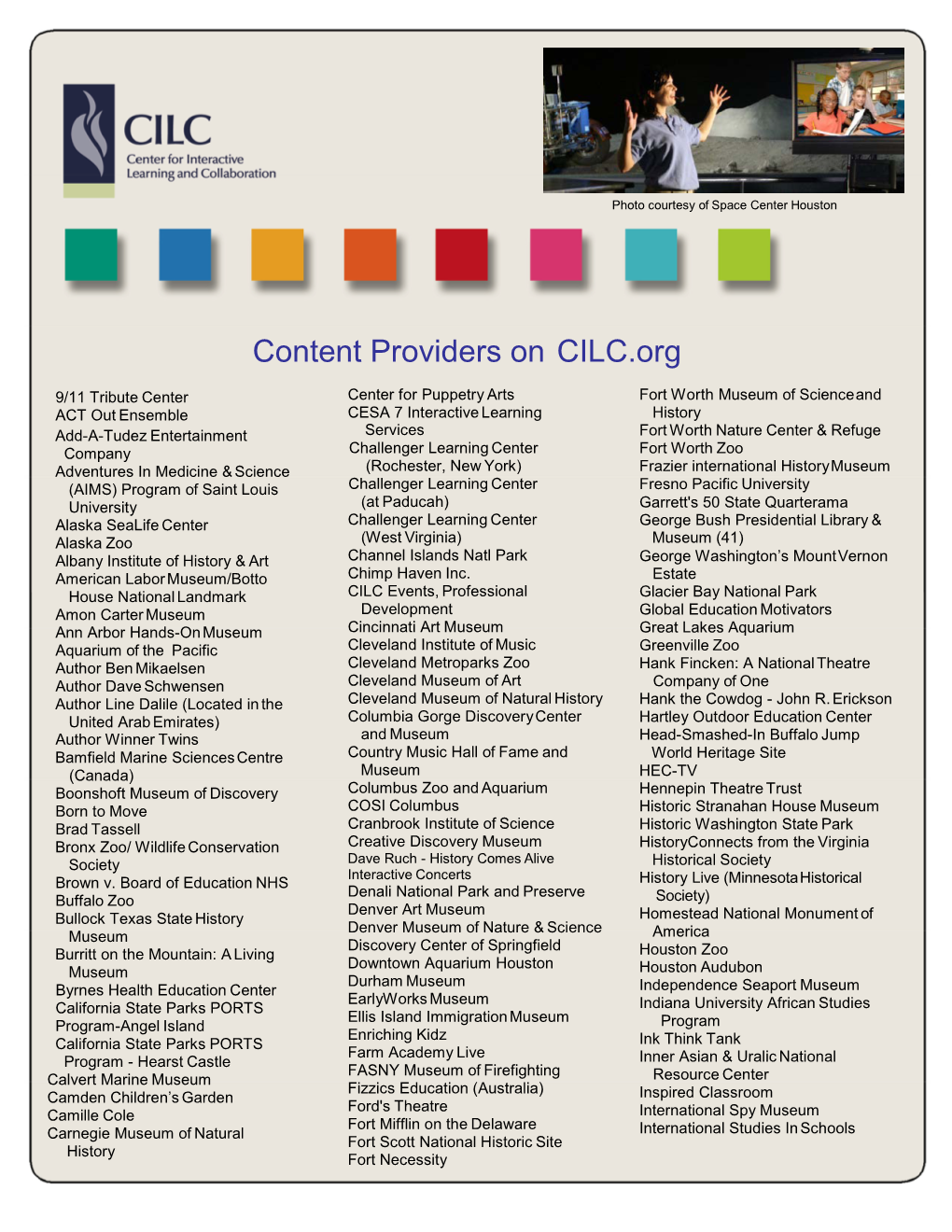 Content Providers on CILC.Org