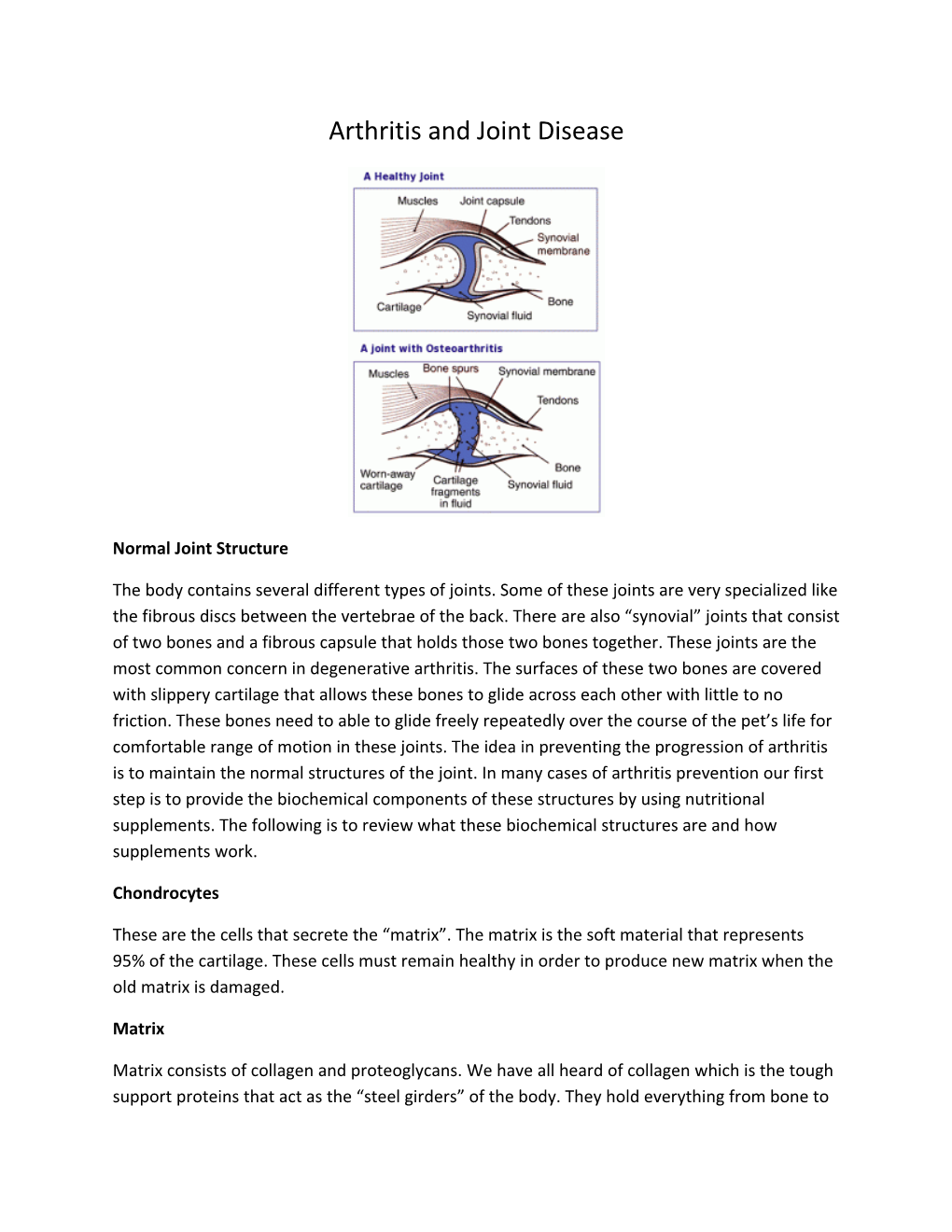 Arthritis and Joint Disease