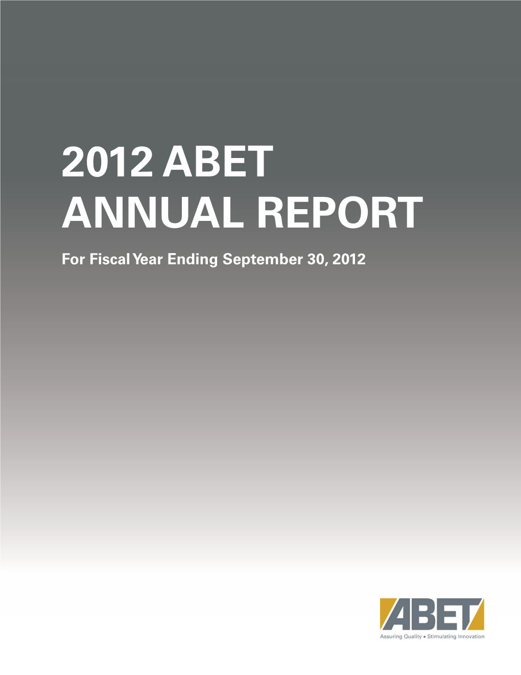 2012 Abet Annual Report