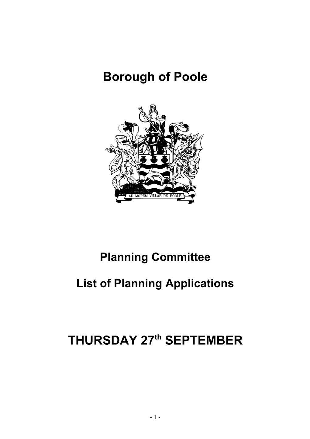 List of Planning Applications s2