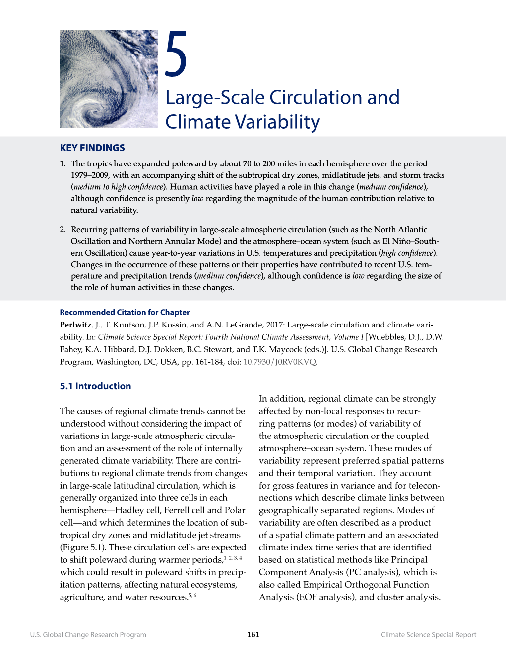 Large-Scale Circulation and Climate Variability KEY FINDINGS