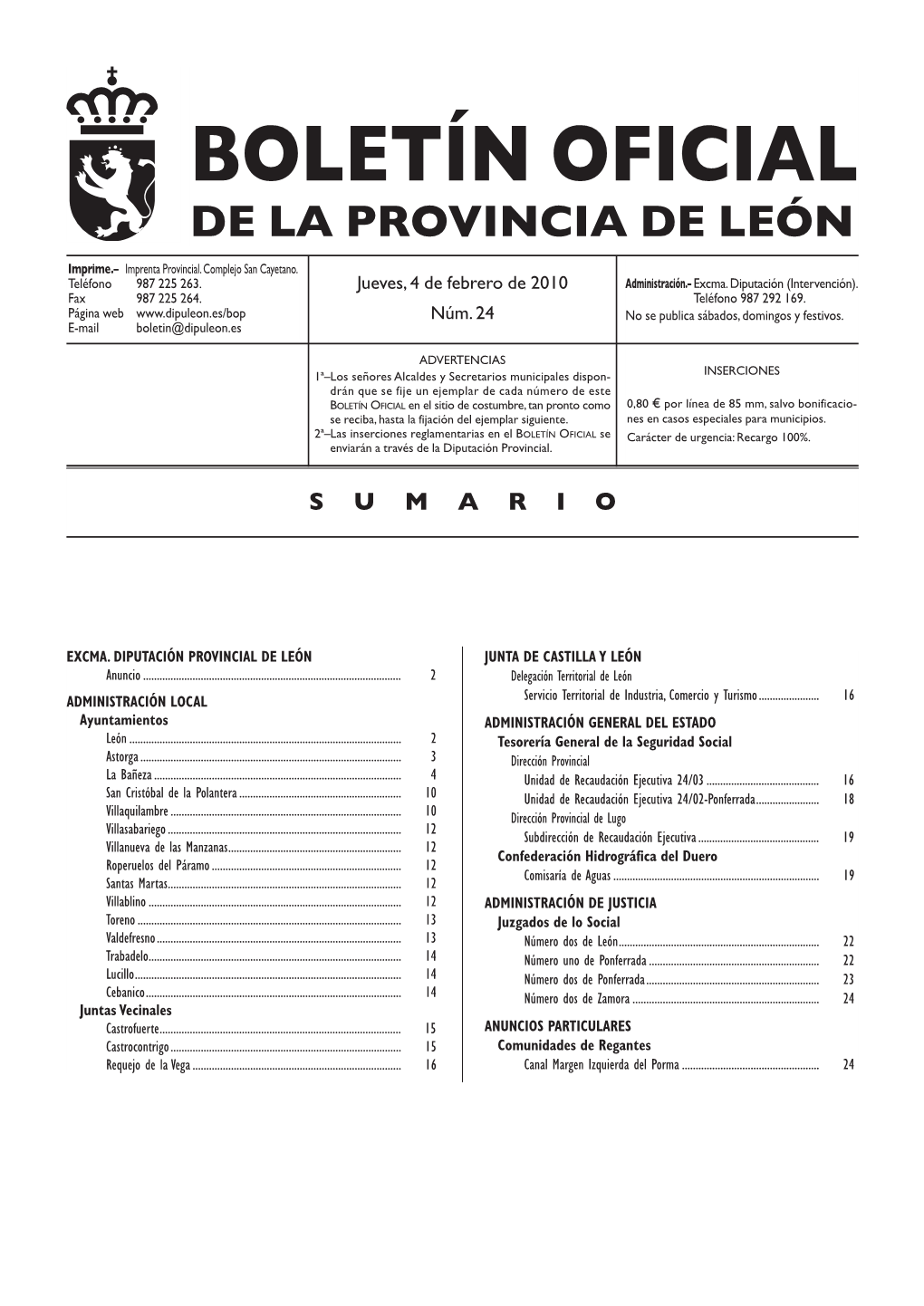 BOLETÍN OFICIAL DE LA PROVINCIA DE LEÓN Imprime.– Imprenta Provincial