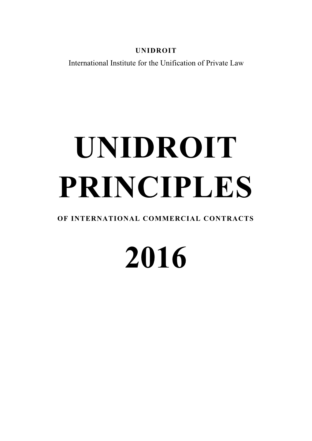 UNIDROIT Principles 2016