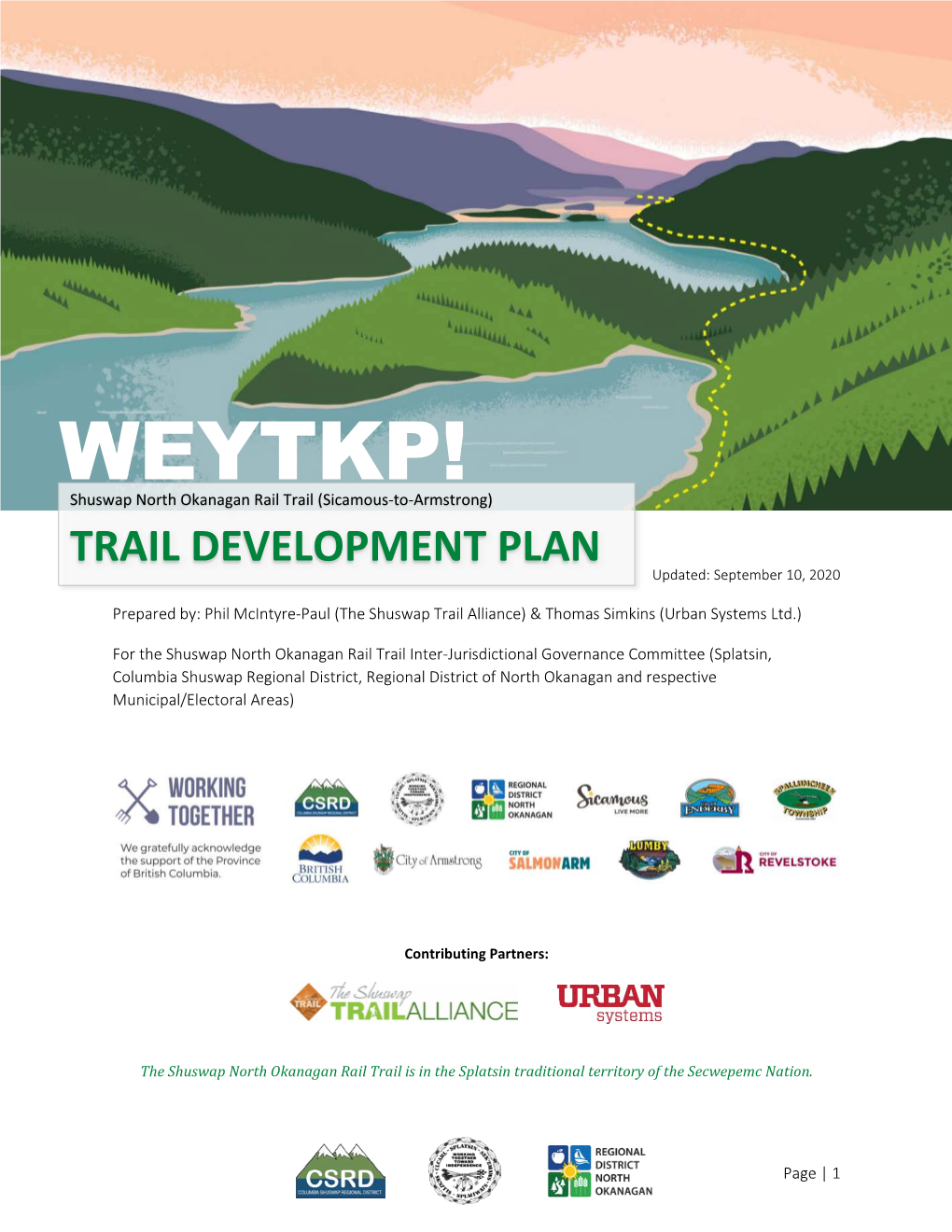20 09 10 Shuswap North Okanagan Rail Trail Development Plan