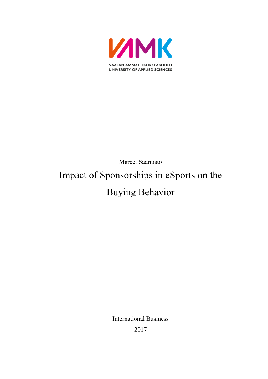 Impact of Sponsorships in Esports on the Buying Behavior