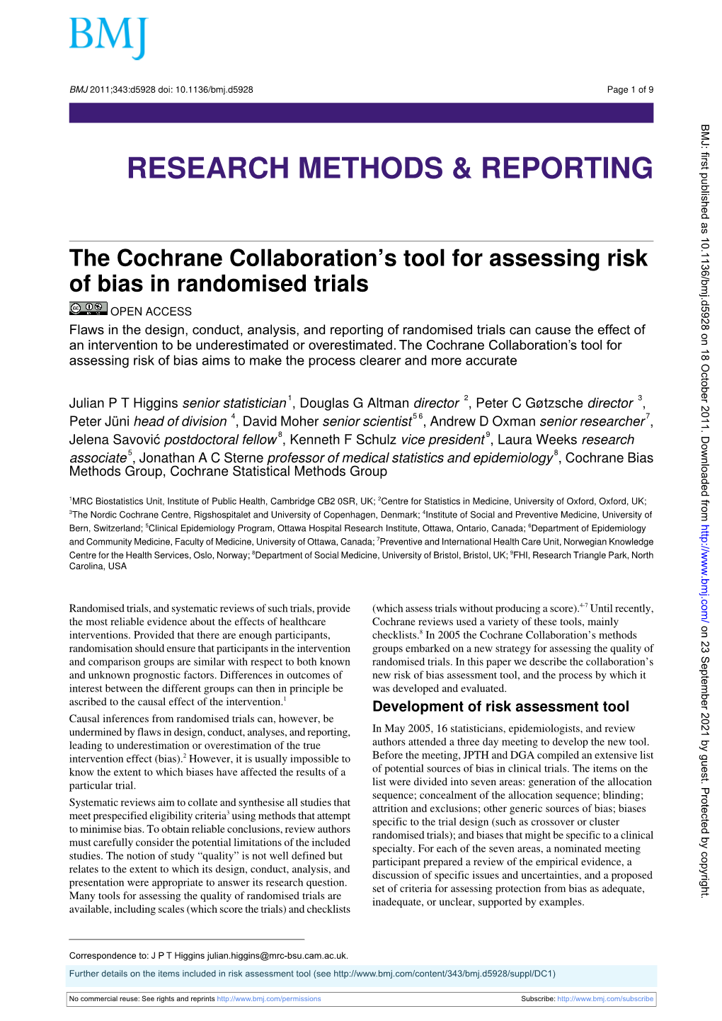 Research Methods & Reporting