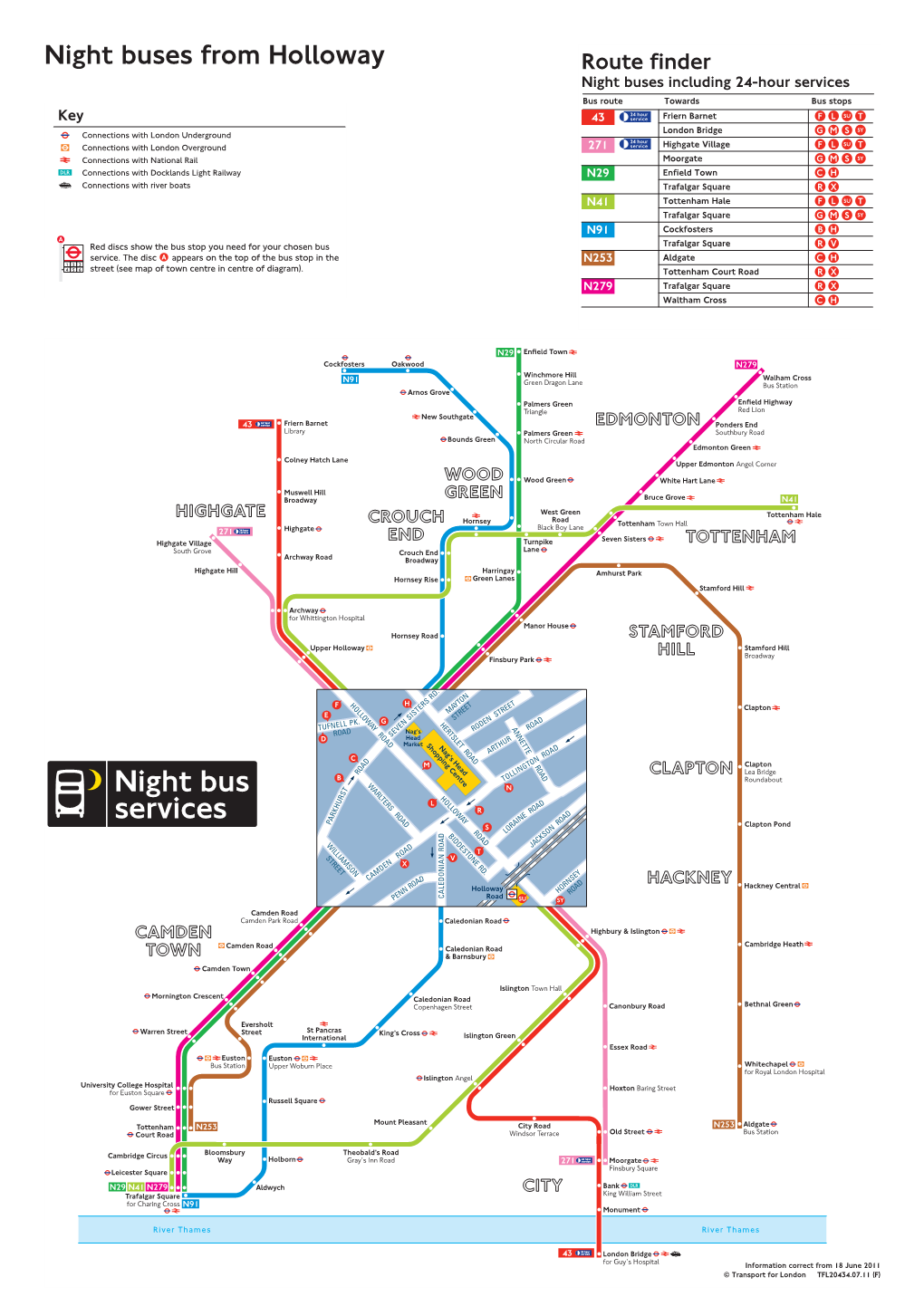 Night Buses from Holloway