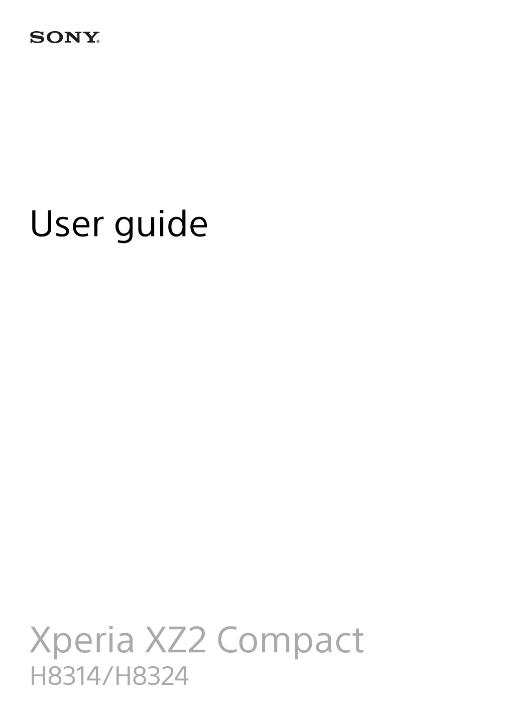 Sony Xperia XZ2 Compact Manual