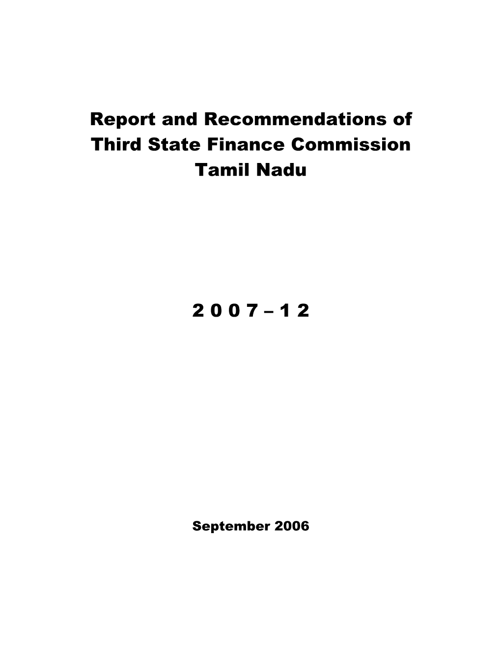 Report & Recommendations of Second State Finance Commission